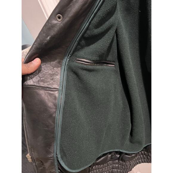 Durkee’s Express Flight Jacket XXL Black Leather Bomber Aviator Vintage Heavy - Picture 8 of 16